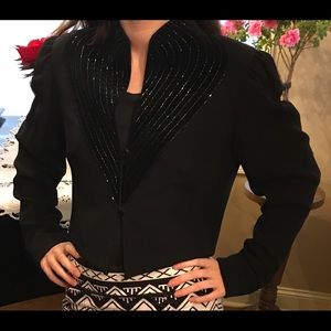 Vintage Morton Myles black beaded bolero jacket